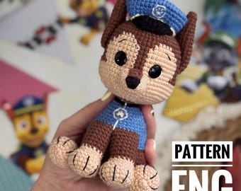 Amigurumi crochet pattern police puppy PDF ENG pattern superhero police dog