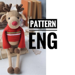 Christmas Crochet Amigurumi pattern Deer PDF English pattern Christmas Deer gift Christmas decor Christmas sweets Deer Christmas toy