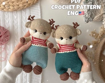 Crochet pattern fawn amigurumi PDF ENG Christmas toy