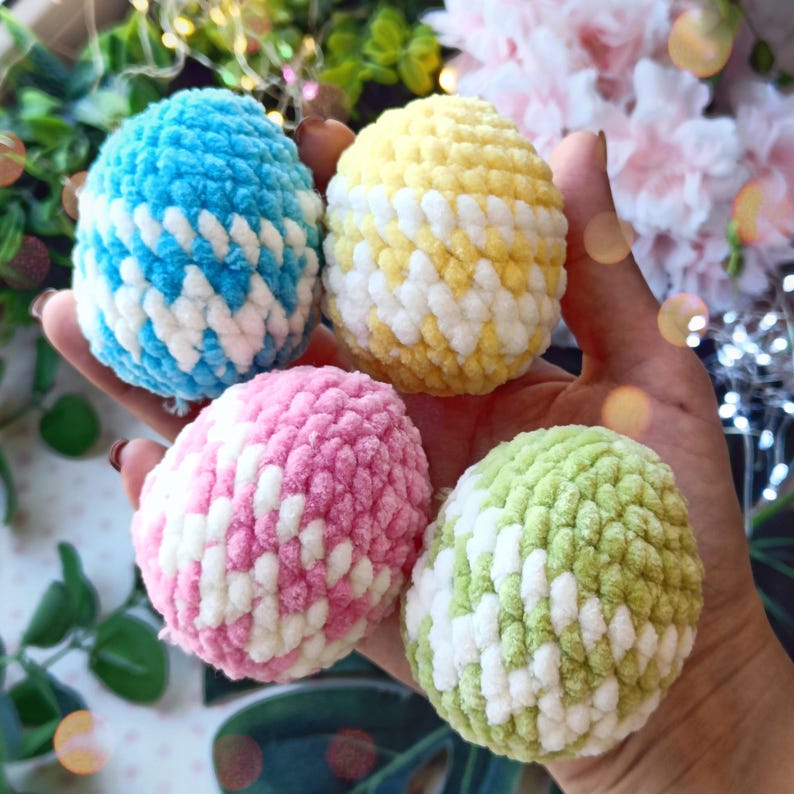 Plush Easter Egg Crochet Pattern PDF, Soft Egg Decor, No Sew Amigurumi ...