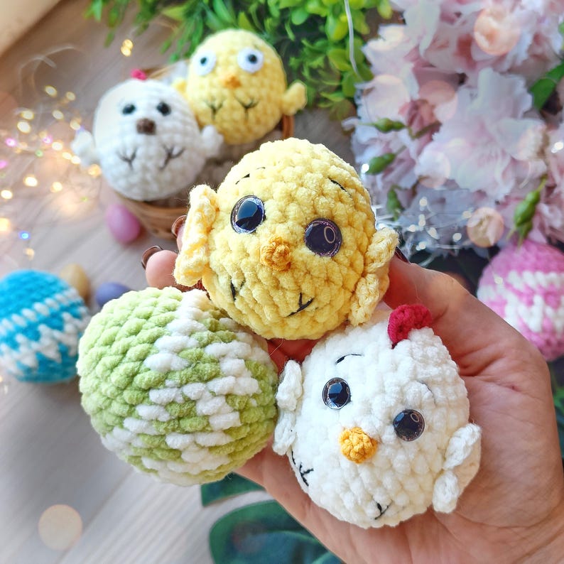 Plush Easter Egg Crochet Pattern PDF, Soft Egg Decor, No Sew Amigurumi ...