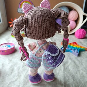 Сrochet amigurumi pattern Baby Doll Scooter Backpack Lollipop PDF English pattern doll diy crochet doll pattern amigurumi doll zdjęcie 7