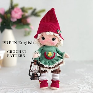 Pattern of a crochet doll PDF in English pattern christmas doll pattern of a crochet doll amigurumi pattern of a soft doll amigurumi toy