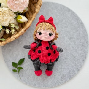 PDF PATRON PDF en anglais pour coccinelle au crochet, modèle au crochet, poupée amigurumi poupée peluche, petite poupée amigurumi jouet, coccinelle, motifs insectes image 8