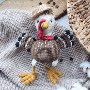 Crochet amigurumi pattern turkey and worm PDF ENGLISH pattern Crochet turkey crochet animal crochet turkey pattern amigurumi turkey image 6