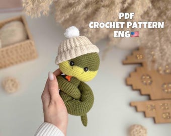 Amigurumi Crochet Snake Pattern, Cute Toy (PDF Pattern)