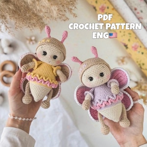 Crochet Butterfly Amigurumi Pattern: Easy English PDF