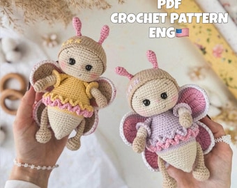 Crochet Butterfly Amigurumi Pattern: Easy English PDF