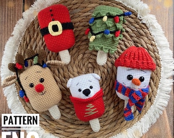 Christmas Amigurumi Crochet Pattern: Ice Cream Ornaments (PDF)