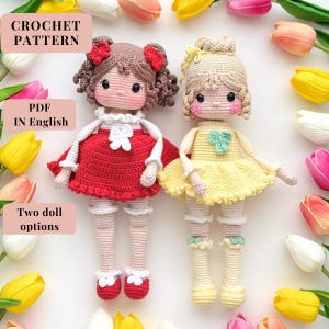 Crochet doll PATTERN PDF in English crochet pattern amigurumi doll stuffed doll pattern amigurumi toy  doll in a magnificent dress