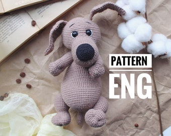 Crochet amigurumi motif chien teckel PDF motif ANGLAIS Crochet chien crochet animal crochet chien motif amigurumi chien mignon chien