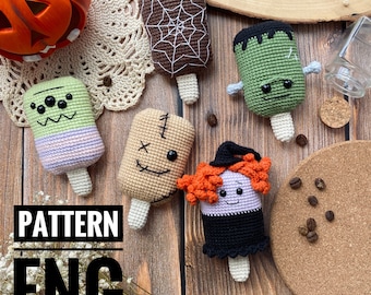 Halloween Crochet Pattern: Amigurumi Ice Cream Monsters (PDF)