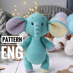Crochet amigurumi pattern elephant PDF ENGLISH pattern Crochet elephant crochet animal crochet elephant pattern amigurumi elephant cute