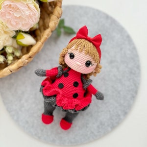 Ladybug PATTERN PDF in English crochet pattern amigurumi doll stuffed doll pattern amigurumi toy little doll ladybug Insect patterns zdjęcie 4