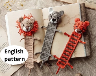 Crochet Amigurumi Pattern signets PDF ANGLAIS modèle crochet signets crochet motif animal en peluche modèle signets diy