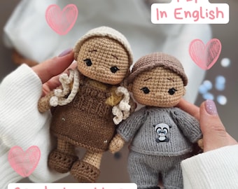 Crochet pattern handheld the Doll English PDF amigurumi gift for a girl includes clothes soft toy baby