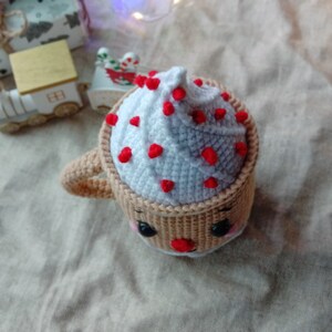 Christmas Crochet Amigurumi pattern Set 5 in 1 Mugs Snowman Gingerbread Penguin Reindeer PDF English pattern Christmas gift decor toy image 3