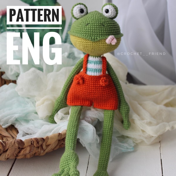 Crochet amigurumi pattern Frog PDF ENGLISH pattern Crochet frog crochet animal crochet frog  pattern amigurumi frog cute frog
