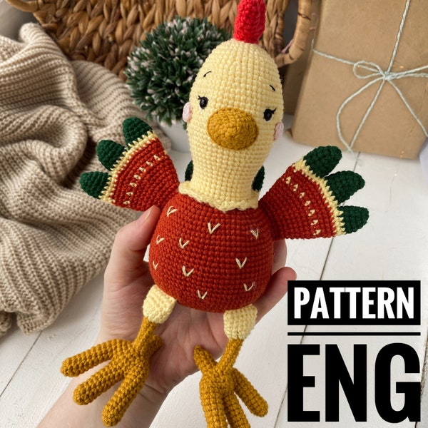 Easter Chicken toy  Amigurumi crochet pattern chicken PDF English pattern Easter chicken cute bird