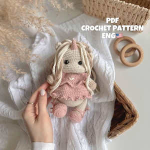 Crochet pattern unicorn PDF in English amigurumi unicorn Crochet animals crochet pattern unicorn