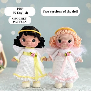 Padrão de boneca de anjo amigurumi boneca de anjo de crochê PDF em inglês padrão de boneca de natal de um padrão de boneca de anjo de crochê