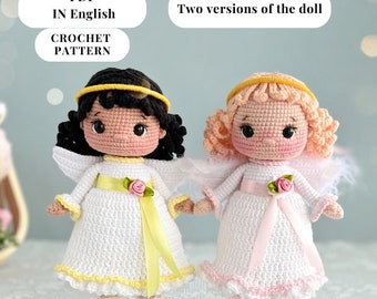 Angel doll pattern amigurumi angel doll crochet  PDF in English pattern christmas doll pattern of a crochet little angel doll pattern