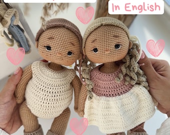 Crochet pattern Baby Dolls English PDF amigurumi gift for a girl and toy includes clothes soft toy