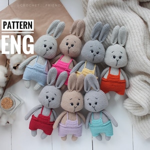 Patrón amigurumi conejito en crochet PDF Patrón en inglés conejito de peluche mini conejito