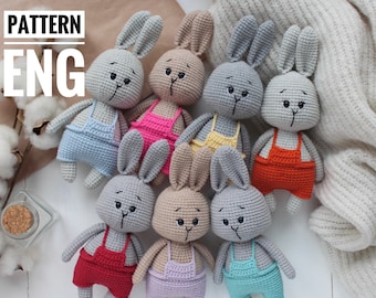 Amigurumi crochet pattern little bunny PDF English pattern bunny rabbit mini bunny toy
