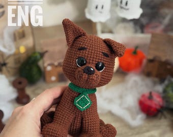 Amigurumi crochet PDF ENG pattern puppy detective and ghost
