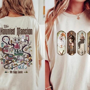The Haunted Mansion Map Shirt, Oversized Shirt, Retro The Haunted Mansion Map, Stretching Room Shirt, Disneyland Halloween Shirt Disney Trip