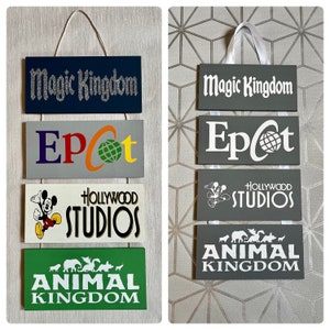 Disney decorative park signs