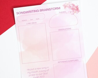 Songwriting Template - Etsy