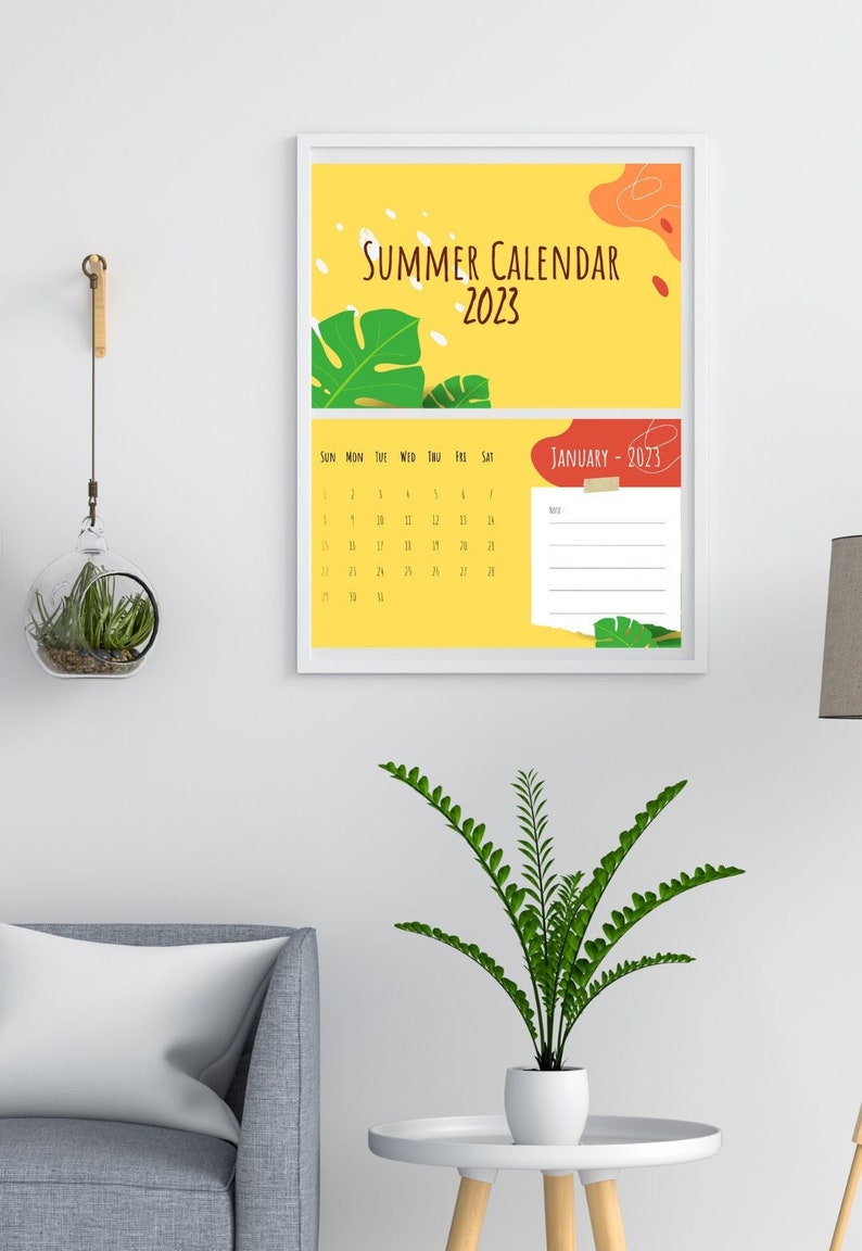2023 Monthly Calendar Landscape Printable Calendar Template | Etsy