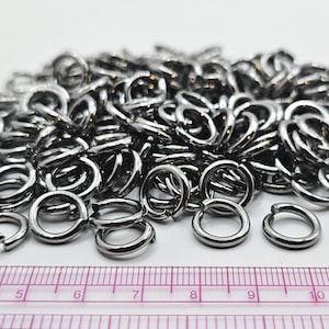 Anillos de malla de acero inoxidable de alta resistencia de 12 mm x 2 mm - 155 g - aprox. 200 anillos de salto