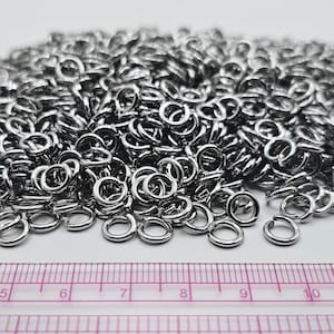 Anillos de malla de acero inoxidable de 7 mm x 1,3 mm - 185 g - aprox. 1000 anillos de salto - Paquete a granel