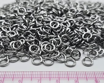 7mm x 1.3mm Stainless Steel Chainmail Rings - 185g - approx 1000 Jump Rings - Bulk Pack