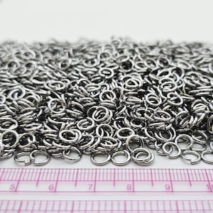 Anillos de malla de acero inoxidable de 6 mm x 1 mm - 190 g - aprox. 2000 anillos de salto - Paquete a granel