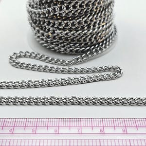 4.0mm Stainless Steel Curb Chain - 10m Spool - Bulk Jewellery Making Reel