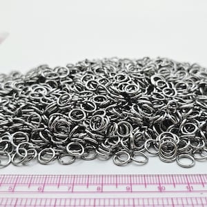 Anillos de malla de acero inoxidable de 7 mm x 1 mm - 225 g - aprox. 2000 anillos de salto - Paquete a granel