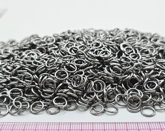7mm x 1mm Stainless Steel Chainmail Rings - 225g - approx 2000 Jump Rings - Bulk Pack