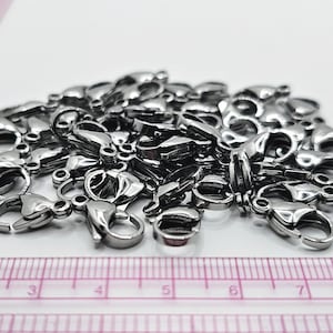 15mm Stainless Steel Large Lobster Claw / Parrot Trigger Clasps - 25pcs or 50pcs - Jewellery Making Findings