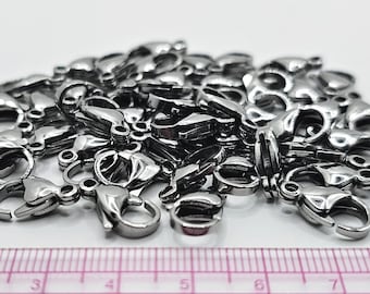 15mm Stainless Steel Large Lobster Claw / Parrot Trigger Clasps - 25pcs or 50pcs - Jewellery Making Findings