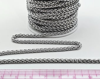3mm Stainless Steel Foxtail Wheat Chain - 10 Metre Spool