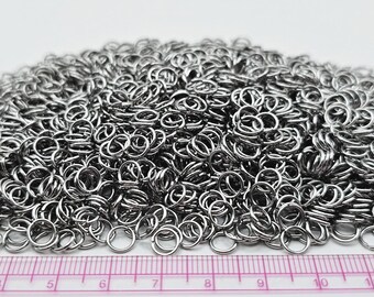 6mm x 0.8mm Stainless Steel Micro Chainmail Rings - 155g - approx 2500 Jump Rings - Bulk Pack