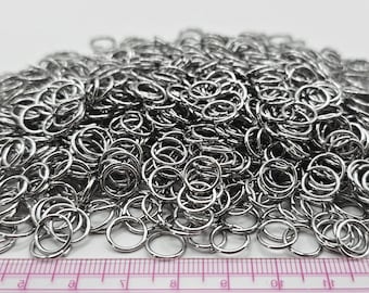 9mm x 1mm Stainless Steel Chainmail Rings - 145g - approx 1000 Jump Rings - Bulk Pack