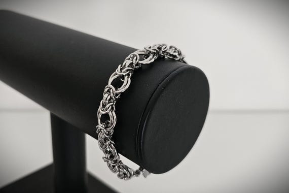 Stainless Steel Mobius-Byzantine Chainmail Bracelet - Mobius Flower Chainmaille