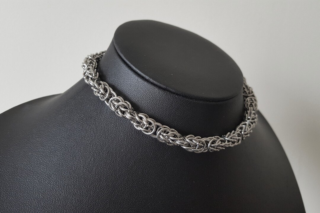 Persantine Chainmail Rope Choker Necklace – Stainless Steel Persian ...