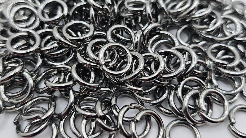 12mm X 2mm Heavy Duty Stainless Steel Chainmail Rings - 155g - Approx ...