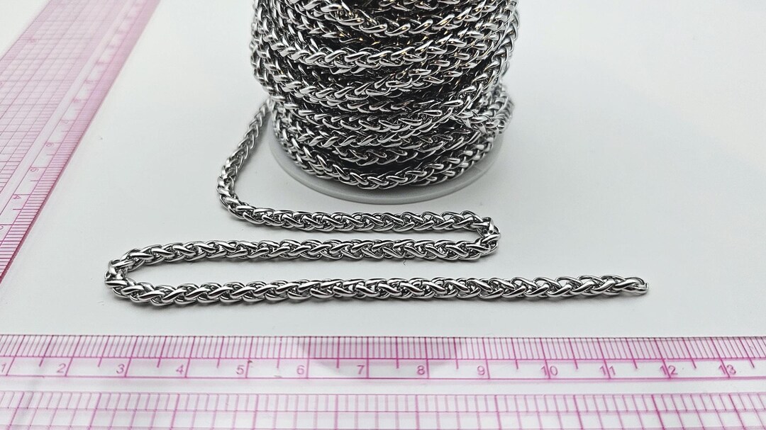 4mm Stainless Steel Foxtail Chain - 10m Spool - Thick Wheat Chain - Etsy